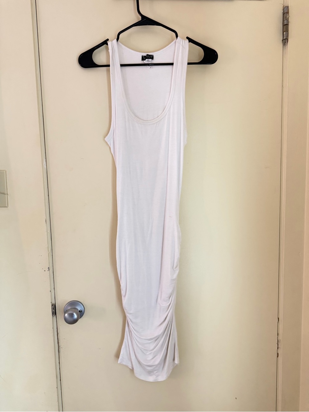 White Ruched Tank Maxi Dress - Women